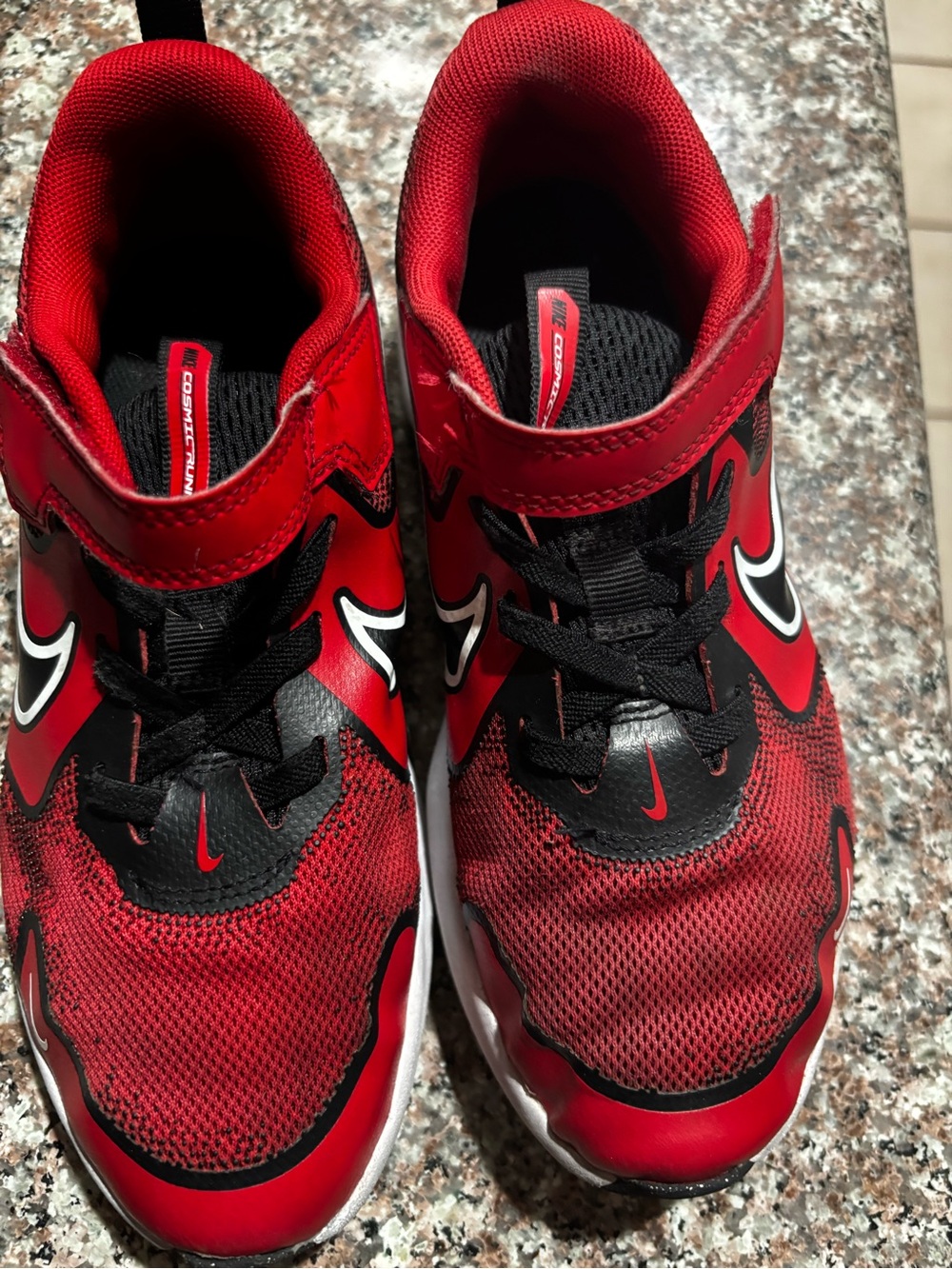 Nike Kids Red and Black Velcro Athletic Sneakers